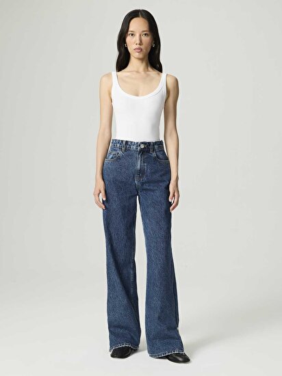 Fermuar Detaylı Jean Pantolon