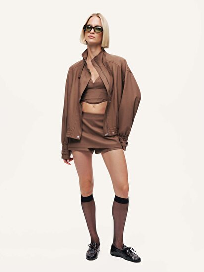 Düşük Bel Mini Şort Etek