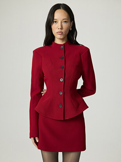 Düğme Detaylı Vatkalı Ceket