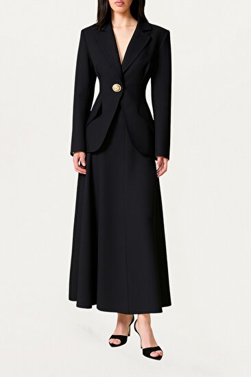 Gold Aksesuarlı Vatkalı Ceket