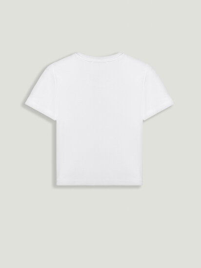 Bisiklet Yaka Crop Tişört