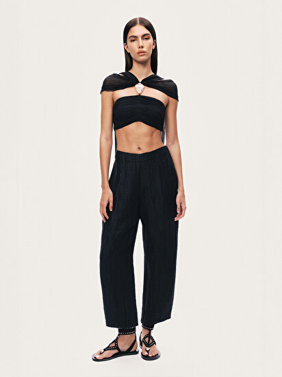 Kırışık Detaylı Pantolon