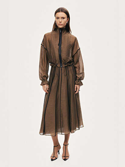 Biye Detaylı Midi Çan Etek