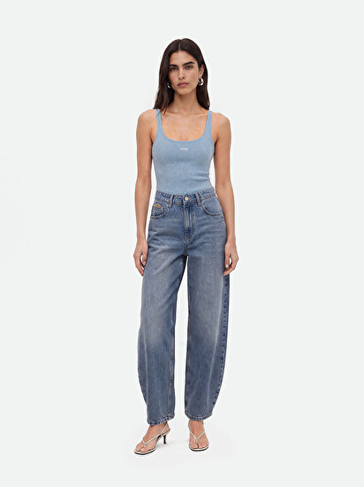 Bisiklet Yaka Crop Top