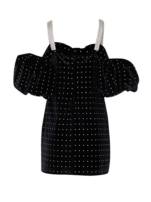 Nocturne Taş Detaylı Mini Elbise