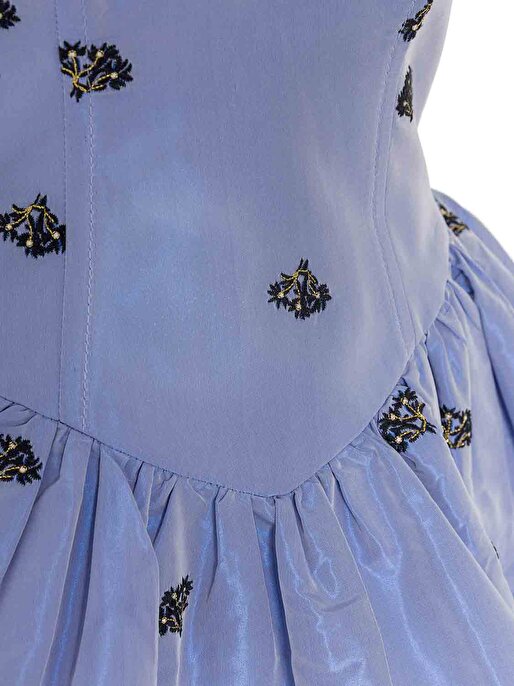 Nocturne Nakış İşlemeli Volanlı Mini Elbise