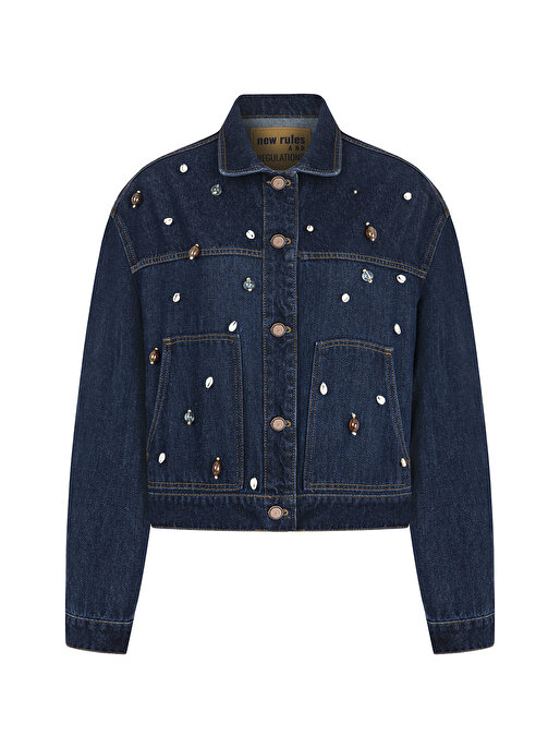 Nocturne Deniz Kabuğu Tasarımlı Jean Ceket