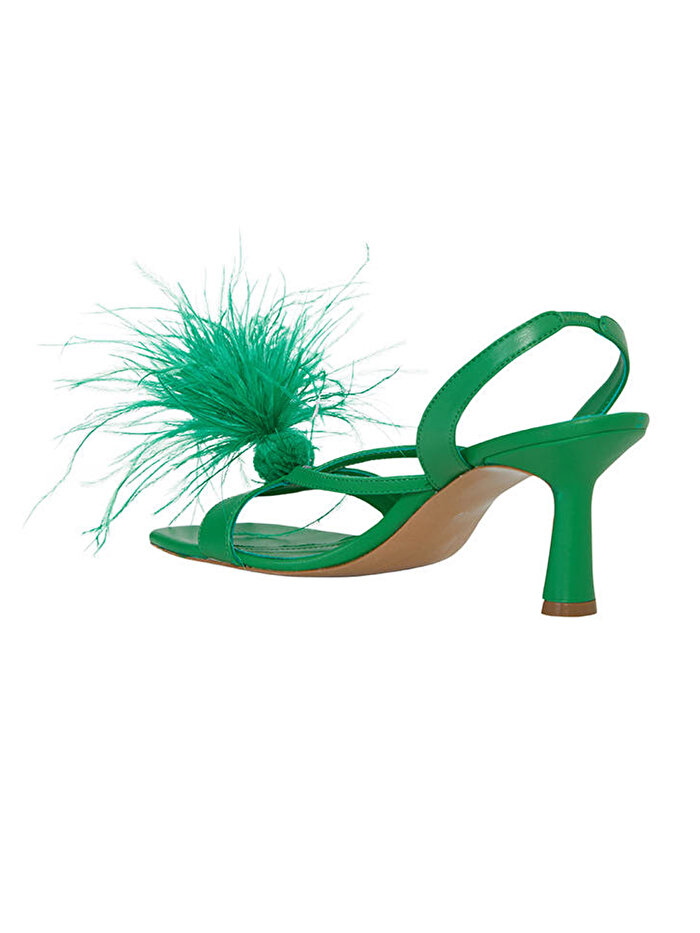 Nocturne Tüy Detaylı Topuklu Sandalet