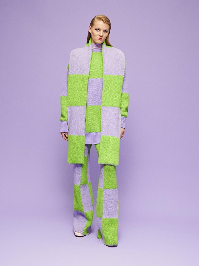 Nocturne Desenli Geniş Paça Pantolon