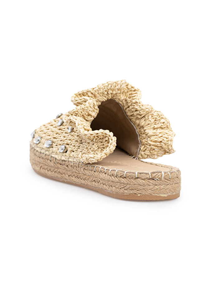 Nocturne Taşlı Hasır Örgü Terlik