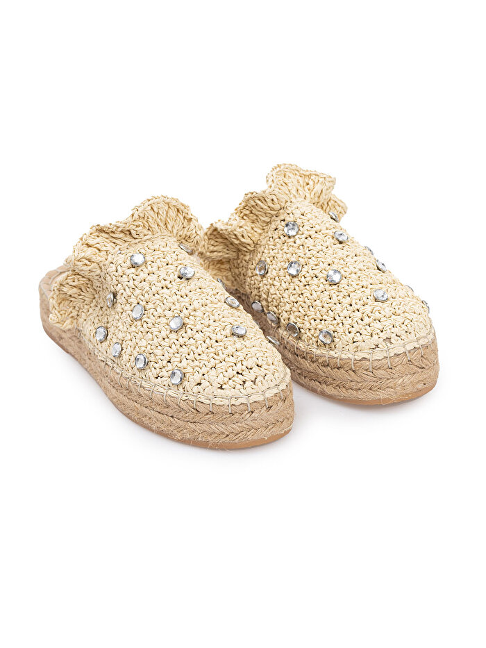Nocturne Taşlı Hasır Örgü Terlik