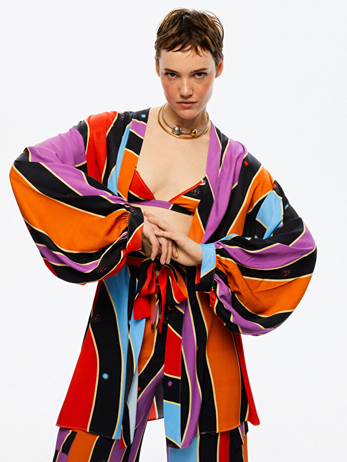 Nocturne Balon Kollu Kimono