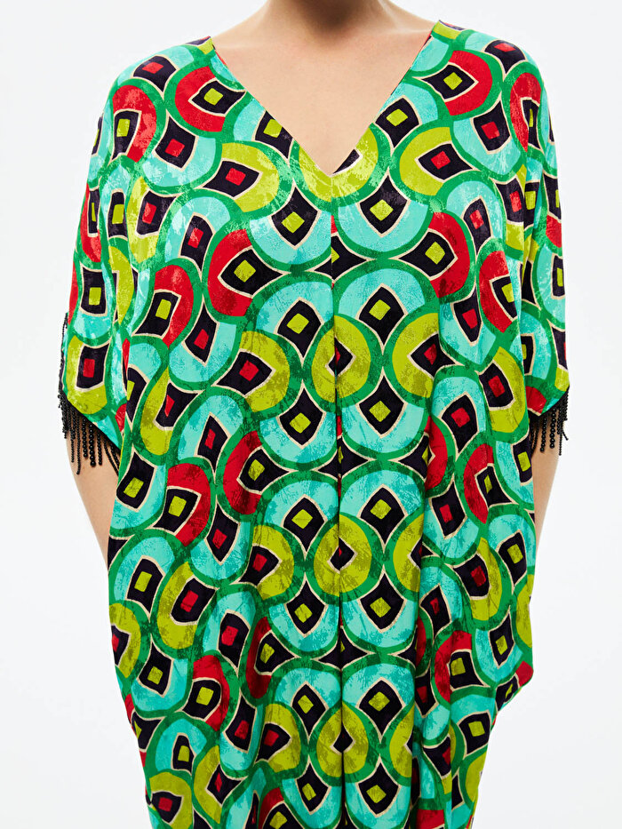 Nocturne Desenli Dökümlü Kaftan