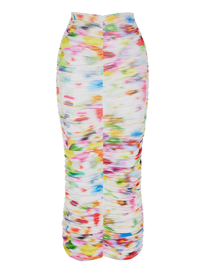 Nocturne Desenli Drapeli Etek