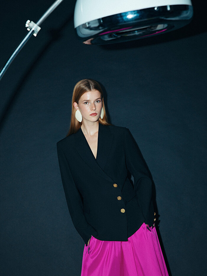 Nocturne Kruvaze Vatkalı Maskülen Ceket