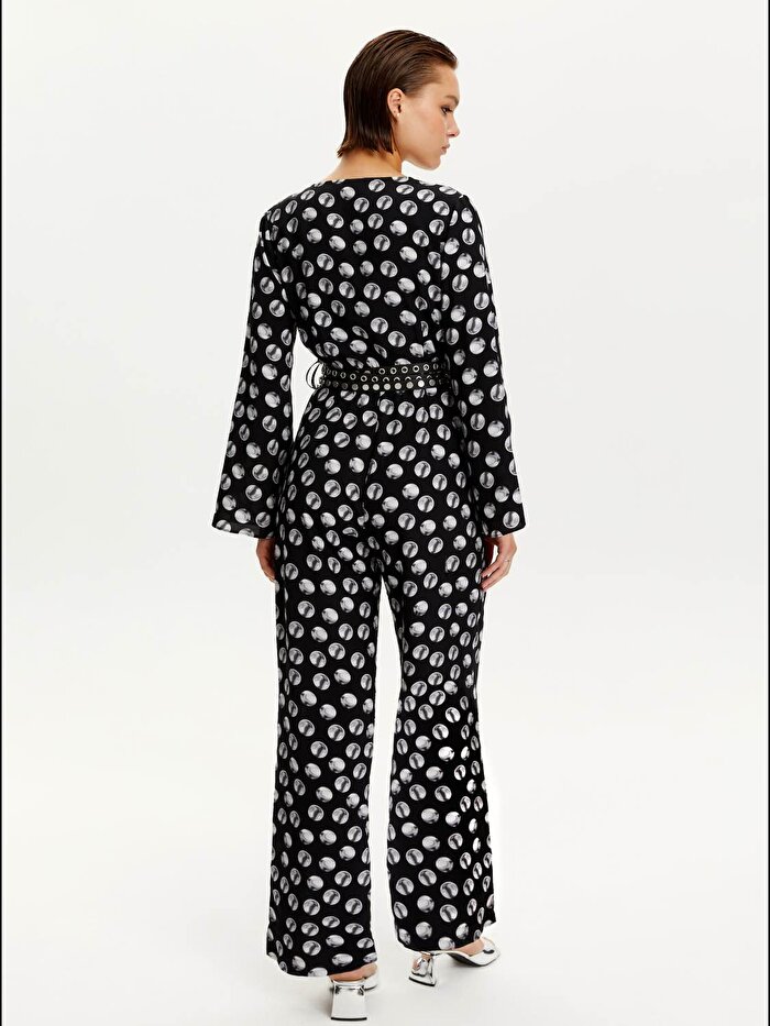 Nocturne Desenli Kemer Detaylı Tulum