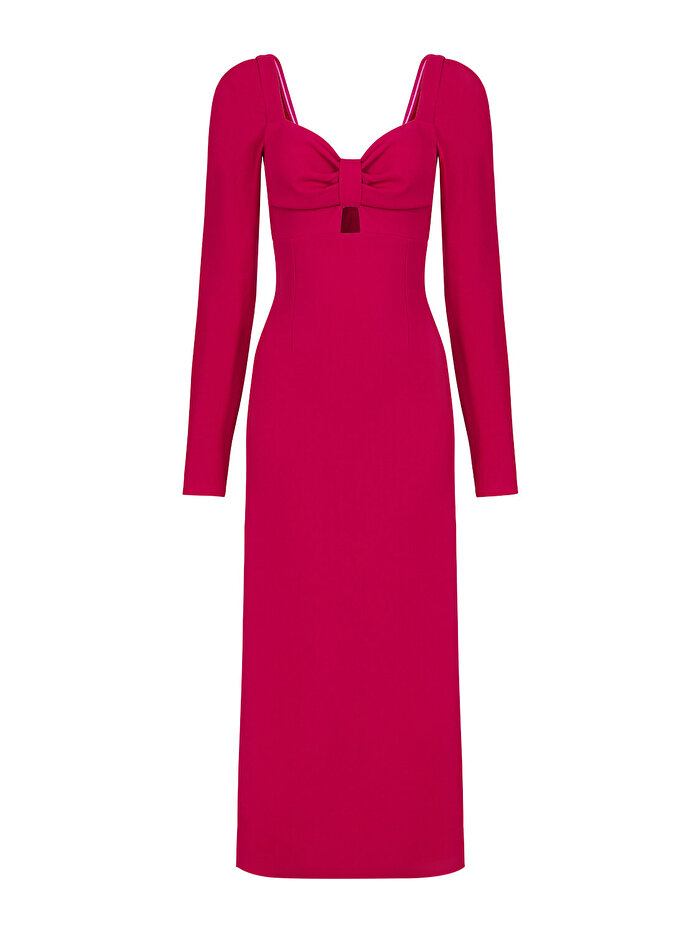 Nocturne Pencere Detaylı Midi Elbise