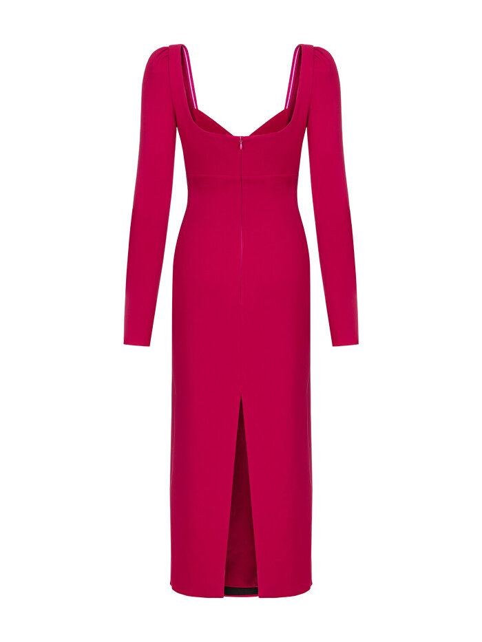 Nocturne Pencere Detaylı Midi Elbise