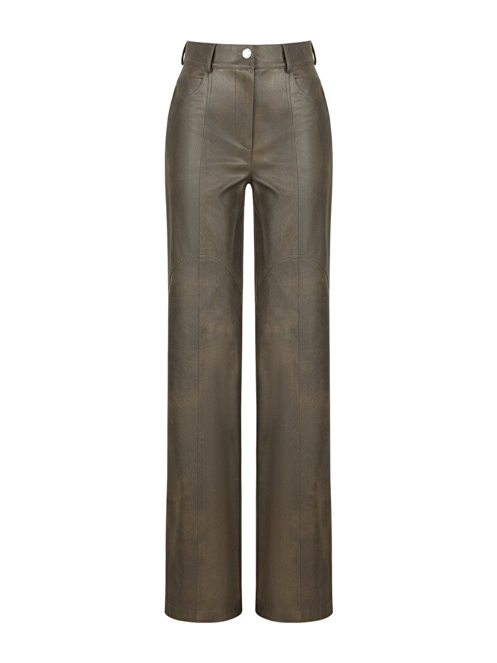 Nocturne Deri Efektli Pantolon