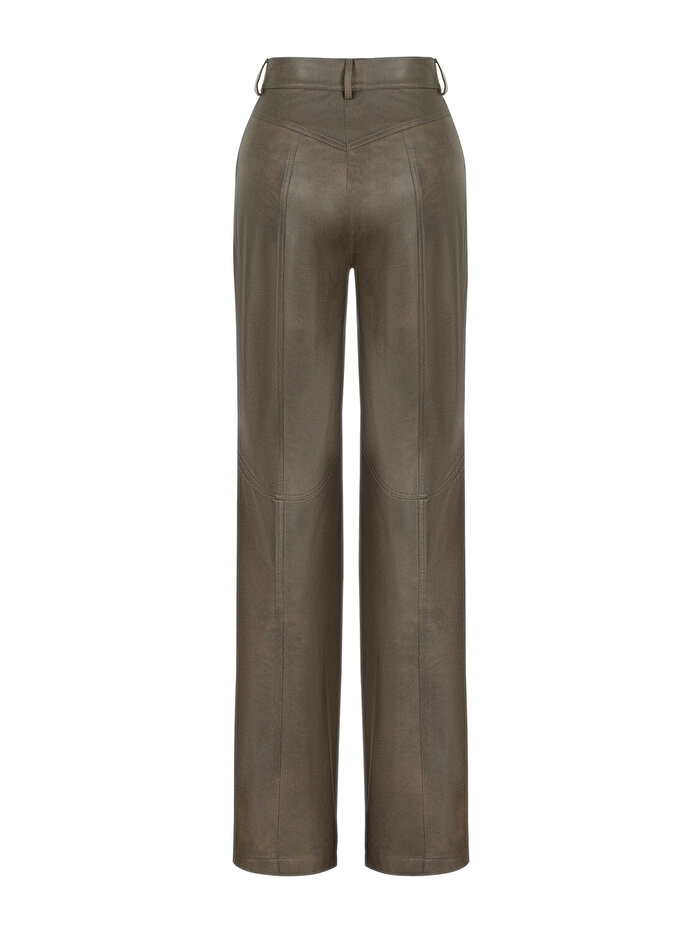 Nocturne Deri Efektli Pantolon