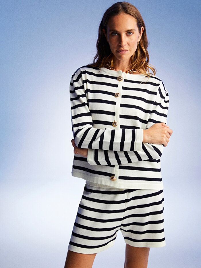 Nocturne Çizgili Şort