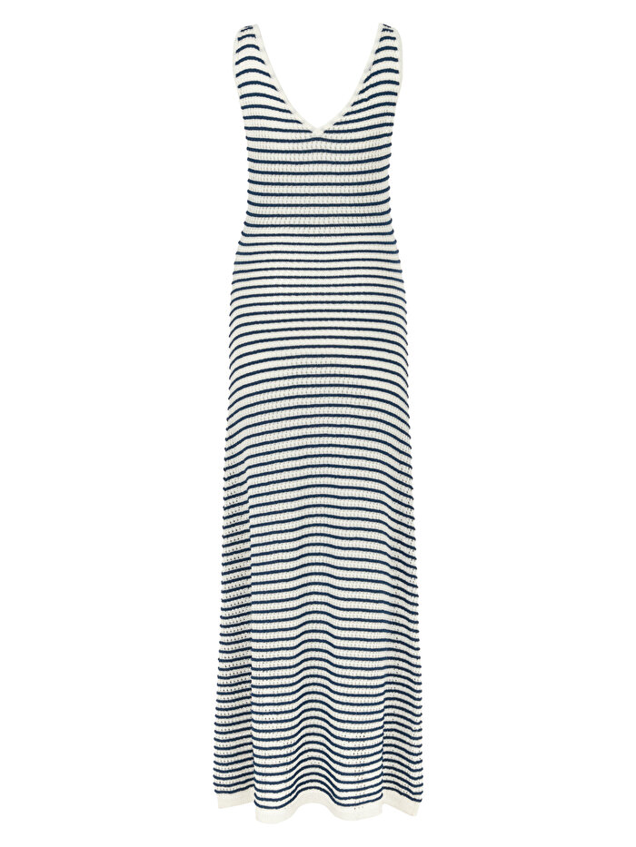 Nocturne Çizgili Uzun Elbise