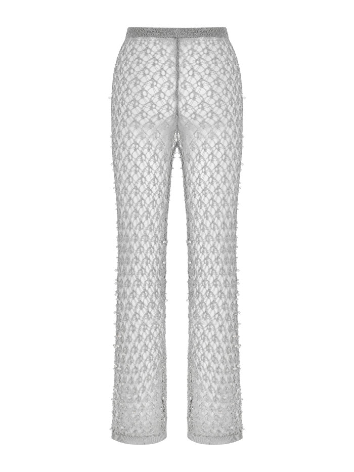 Nocturne Parıltı İplikli File Pantolon