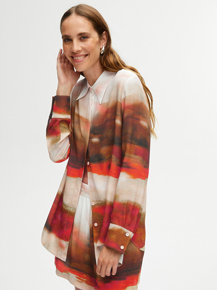 Nocturne Desenli Yüksek Bel Şort