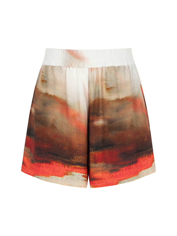 Nocturne Desenli Yüksek Bel Şort