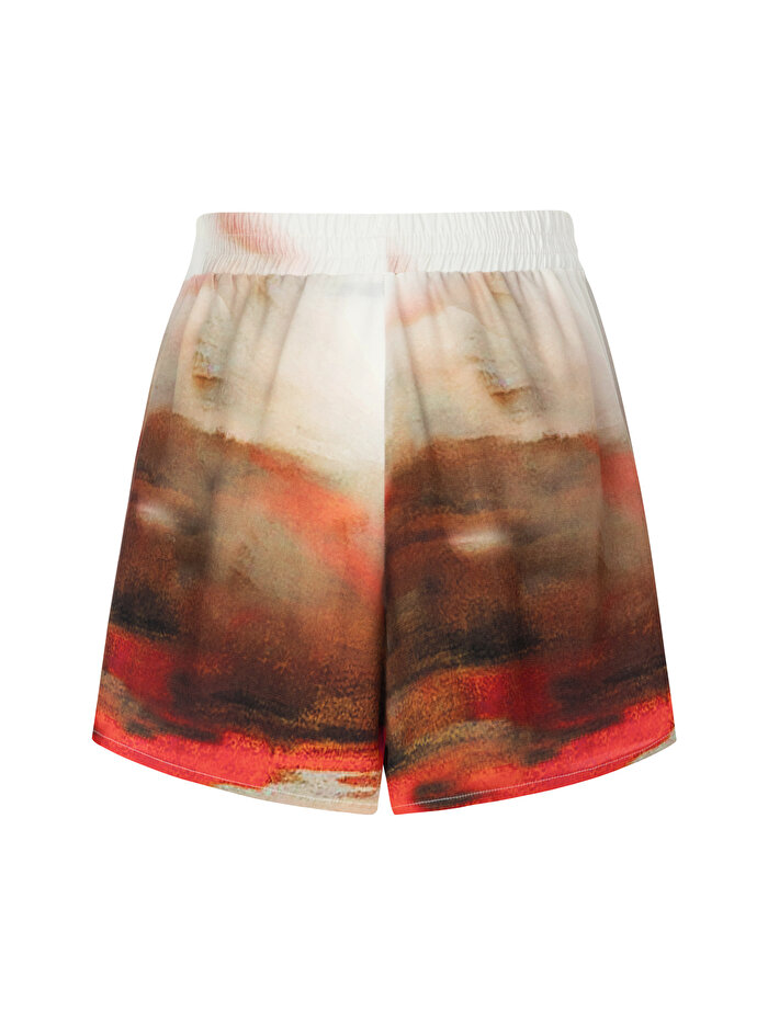 Nocturne Desenli Yüksek Bel Şort