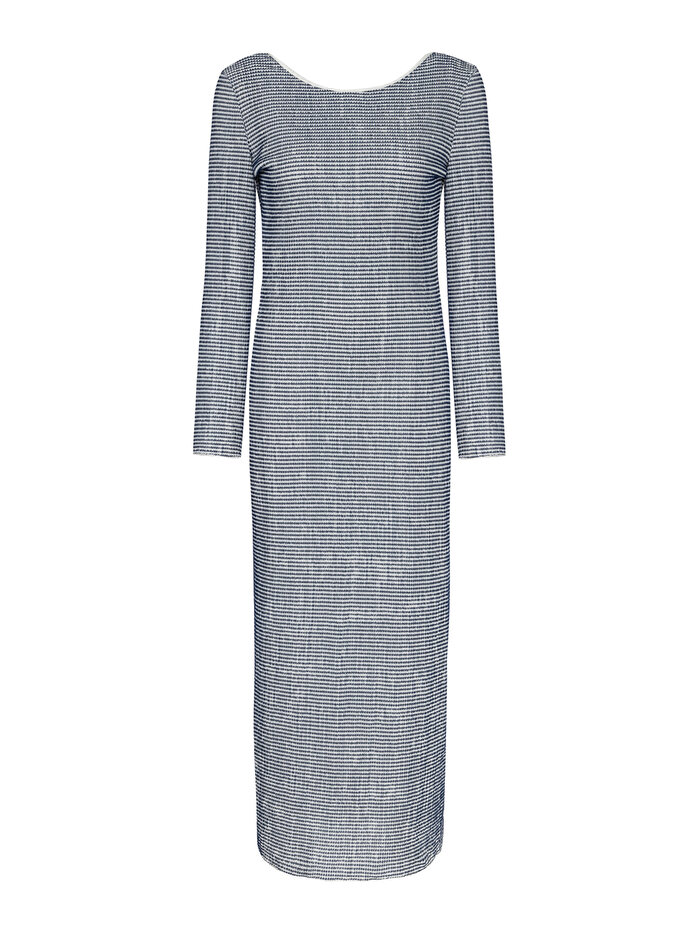 Nocturne Sırt Dekolteli Çizgili Elbise