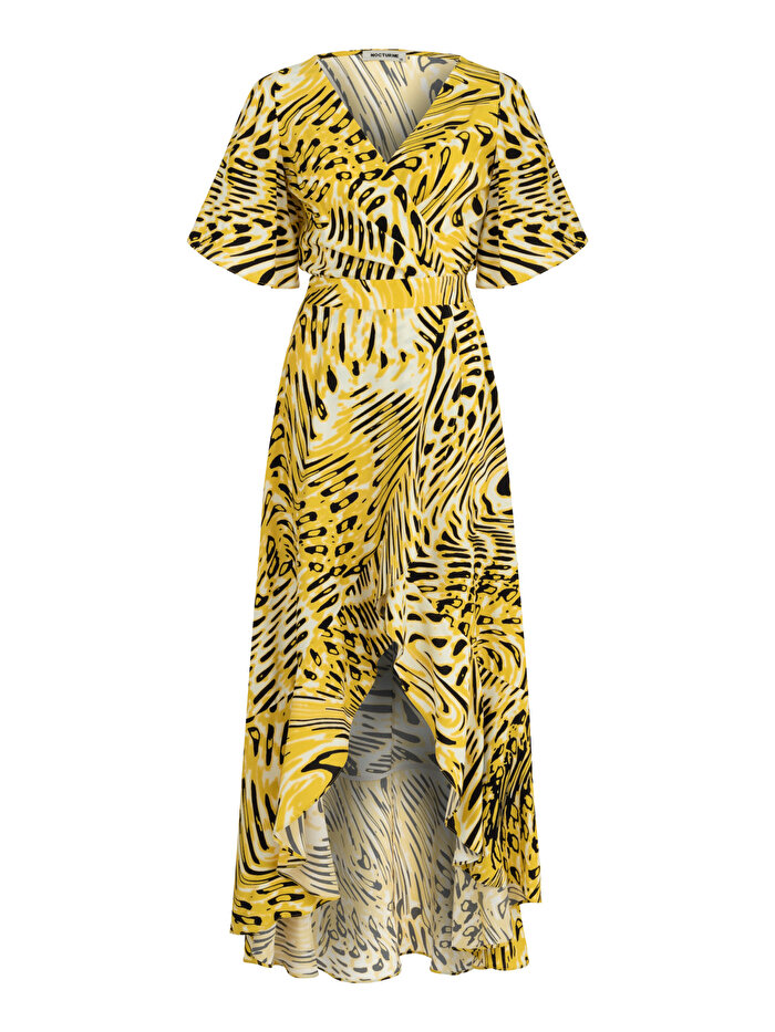 Nocturne Desenli Asimetrik Elbise