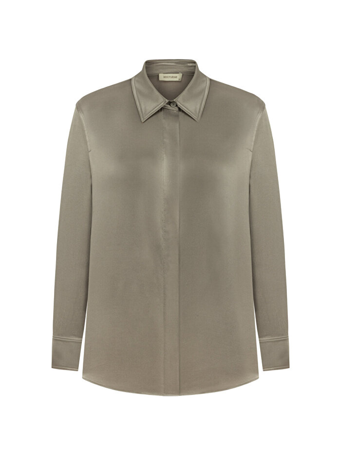 Nocturne Dökümlü Saten Gömlek