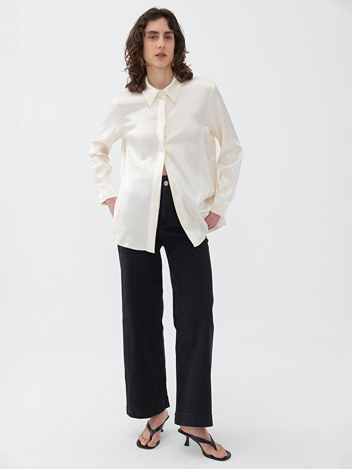 Nocturne Dökümlü Saten Gömlek