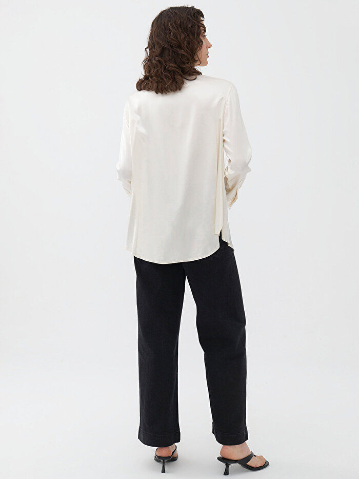 Nocturne Dökümlü Saten Gömlek