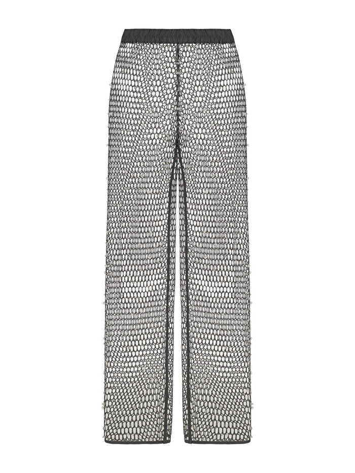 Nocturne Parıltı İplikli File Pantolon