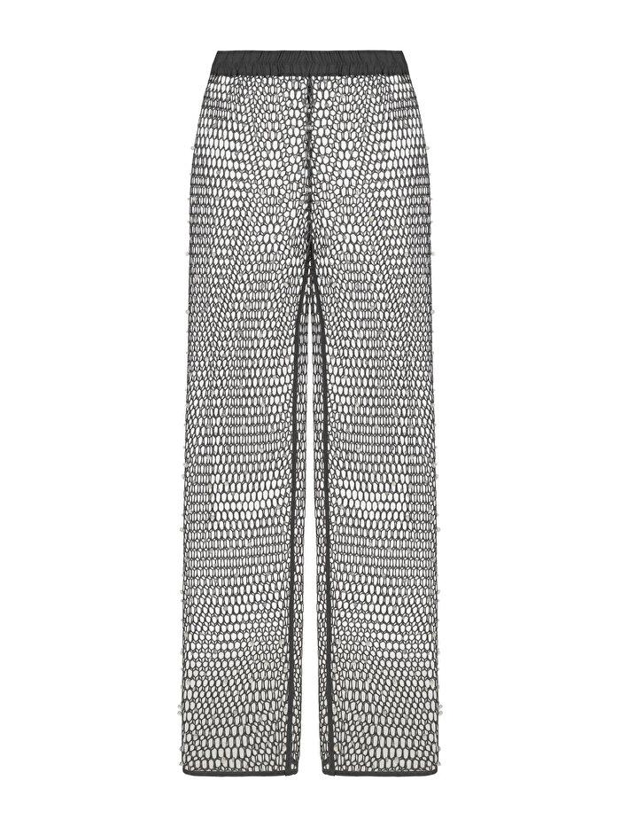 Nocturne Parıltı İplikli File Pantolon