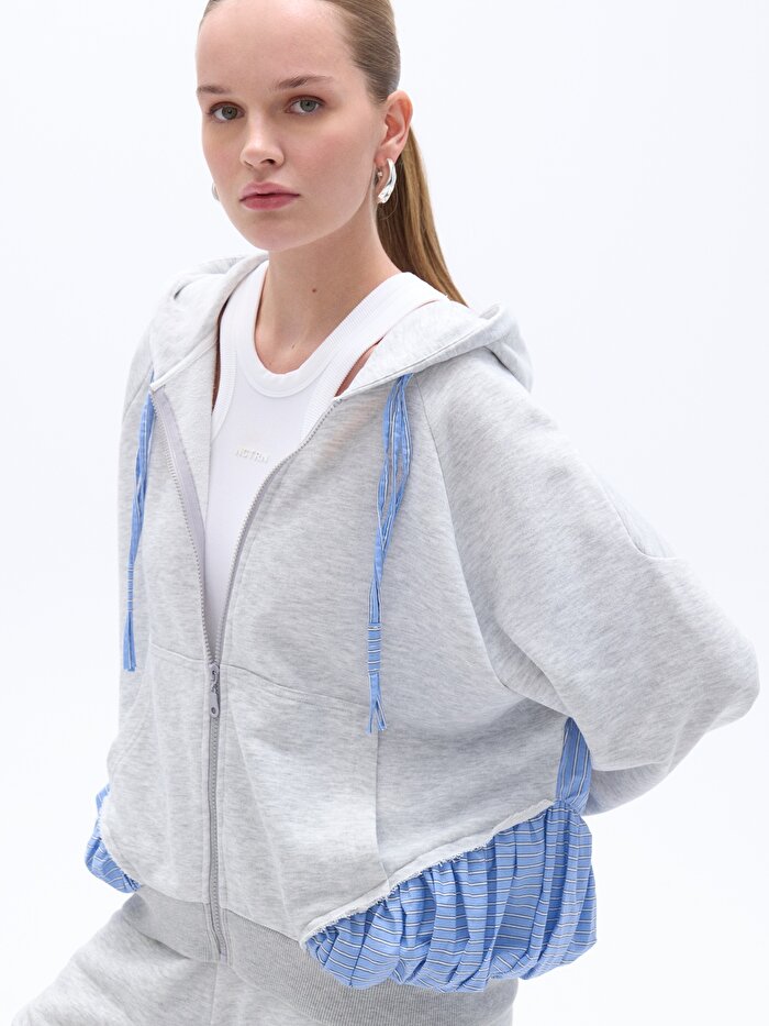 Nocturne Oversize Fermuarlı Sweatshirt