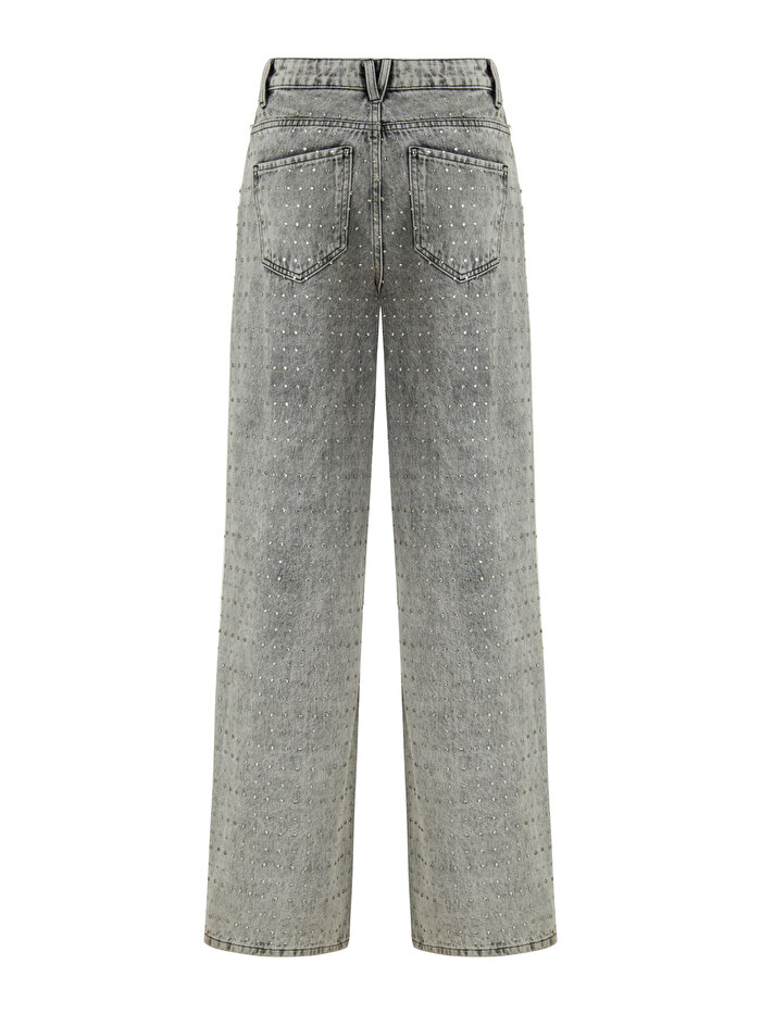 Nocturne Taş Tasarımlı Boyfriend Jean