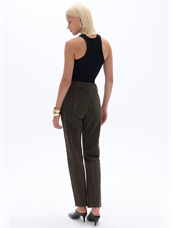 Nocturne Taş Detaylı Mom Fit Jean Pantolon