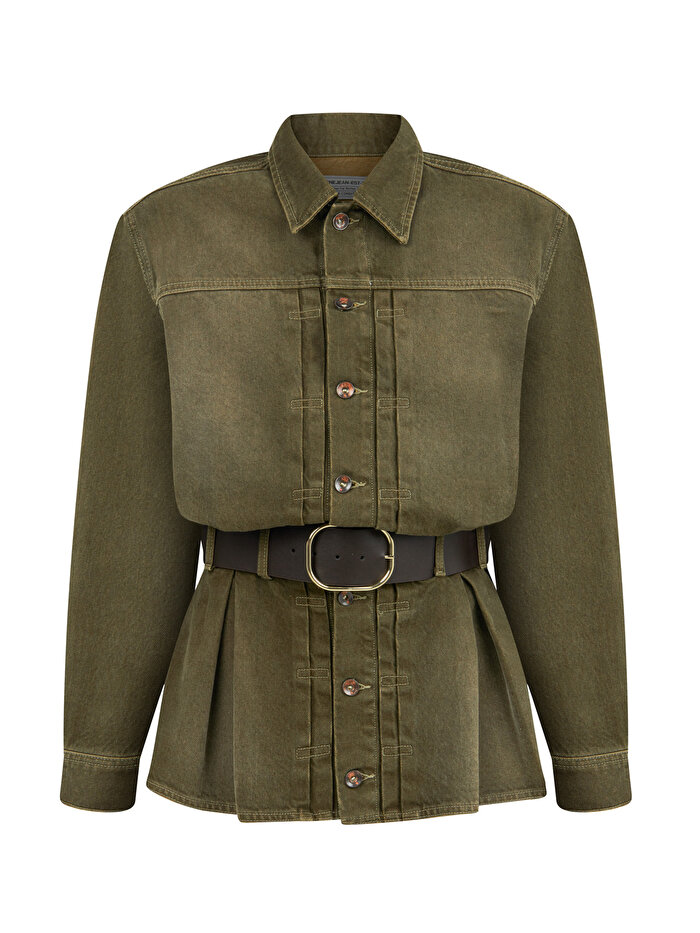 Nocturne Gömlek Yaka Kemerli Mini Elbise