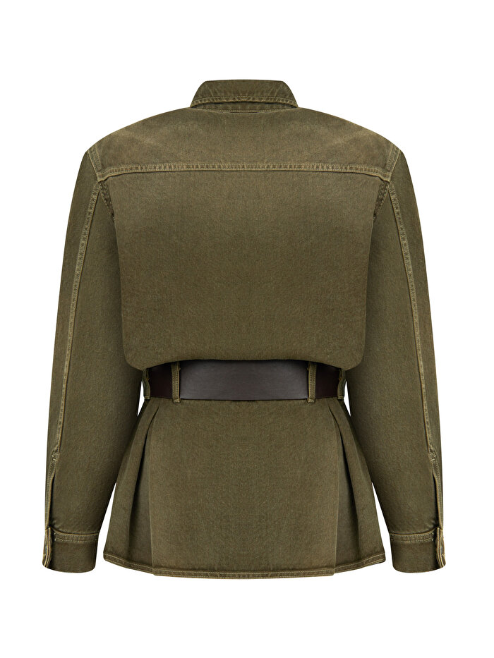 Nocturne Gömlek Yaka Kemerli Mini Elbise