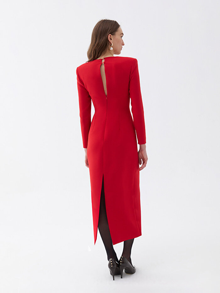 Nocturne Kare Yaka Midi Elbise