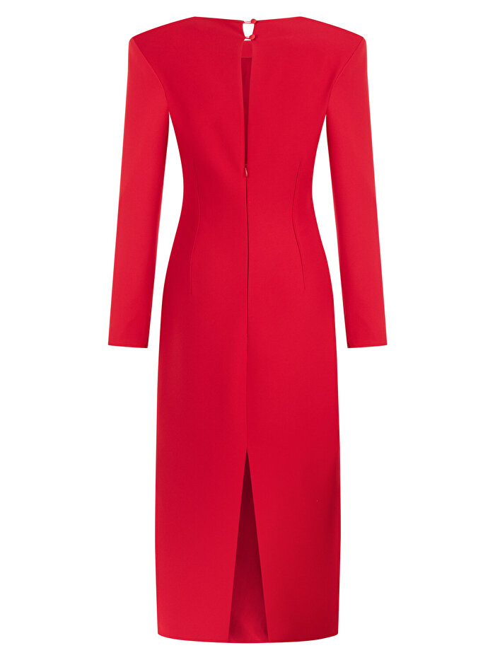 Nocturne Kare Yaka Midi Elbise