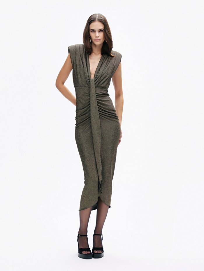 Nocturne Vatkalı Maxi Elbise