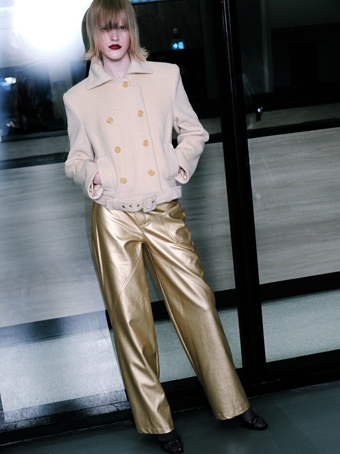 Nocturne Yüksek Bel Suni Deri Pantolon