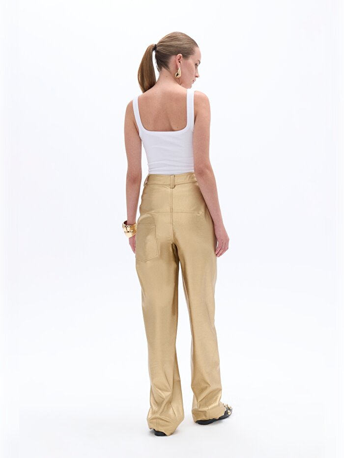 Nocturne Yüksek Bel Suni Deri Pantolon