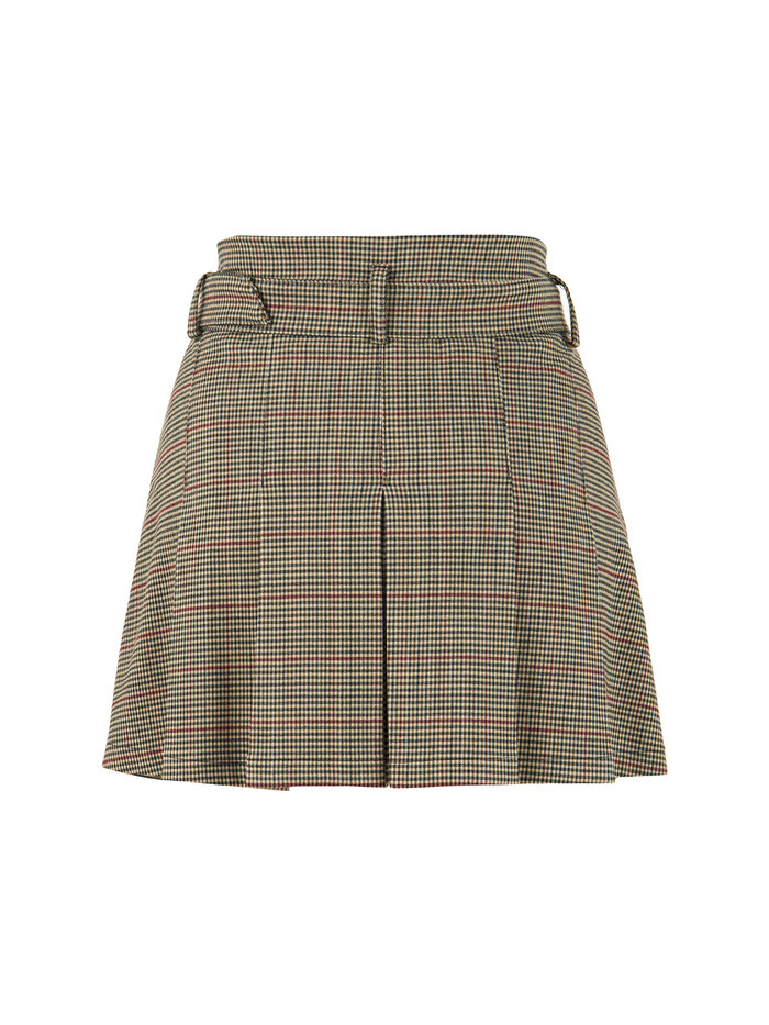 Nocturne Kemerli Pileli Mini Etek