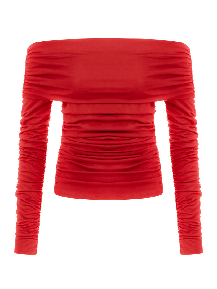 Nocturne Büzgü Detaylı Açık Omuzlu Bluz