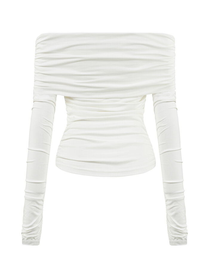 Nocturne Büzgü Detaylı Açık Omuzlu Bluz